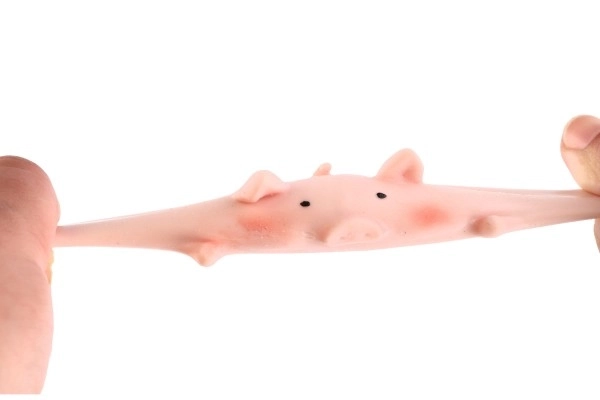 Elastisch siliconen antistress biggetje 6 cm