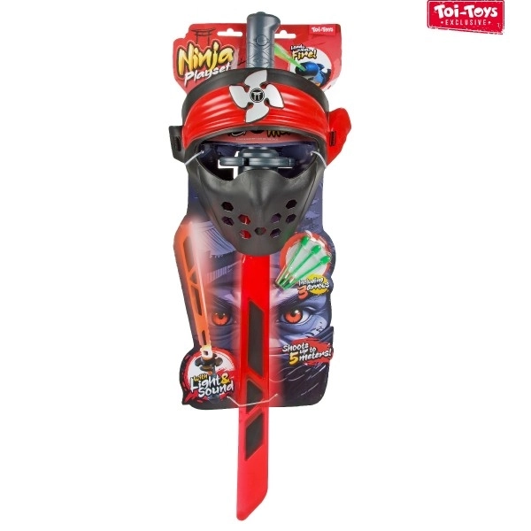 Ninja set zwaard + masker + pijlen met geluid en licht