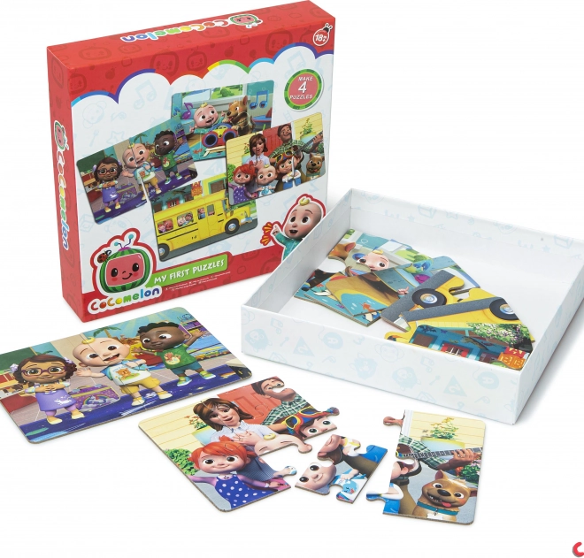 Kinderpuzzel CoComelon – 4 afbeeldingen van 6 stukjes