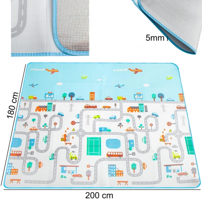 Speelthermomat voor kinderen 180x200 cm - stad