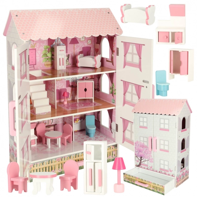 Houten poppenhuis Lulilo Papilio roze 80cm