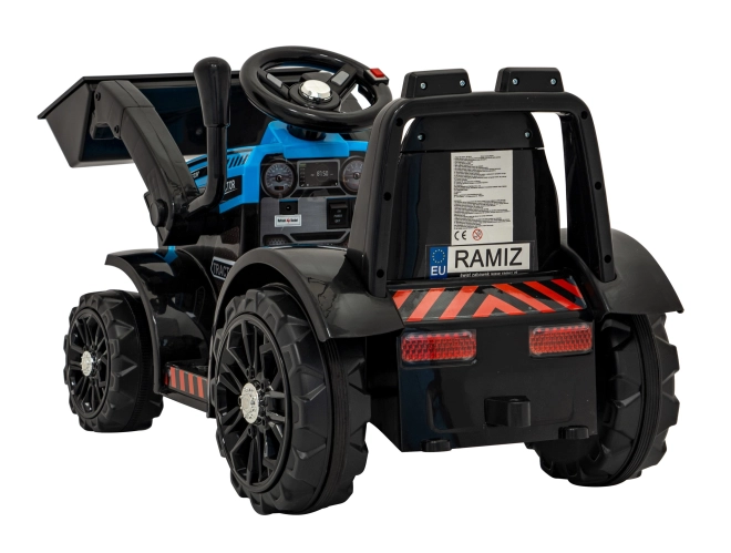 Kinder elektrische tractor met schuifblad – Blauw