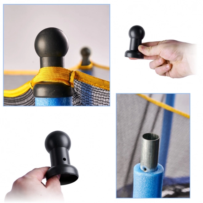 Zwarte kappen voor trampolinepalen 6 stuks