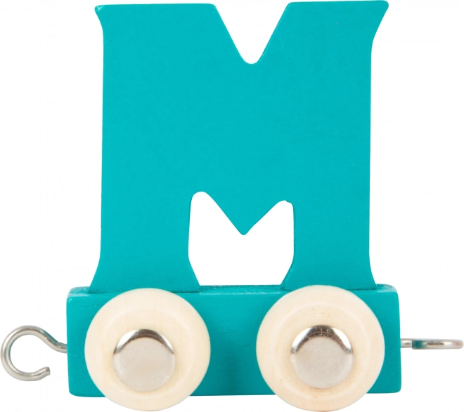 Small Foot houten wagonnetje met letter M – kleurrijk alfabet