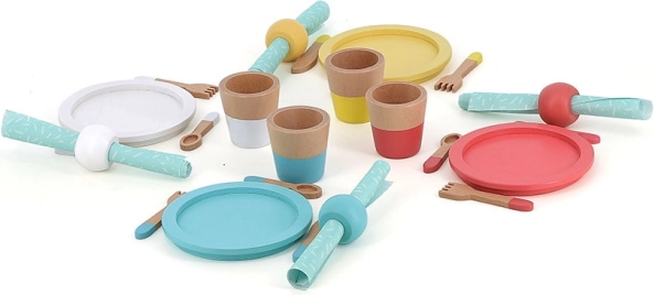 Houten dinerset voor kinderen VILAC, 28 stuks