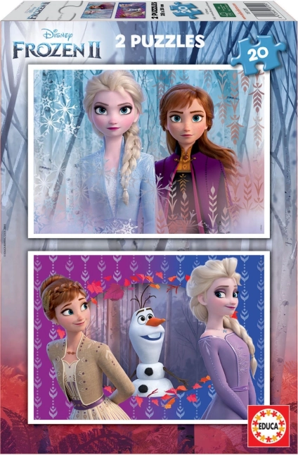 Puzzel Frozen 2 van EDUCA, 2×20 stukjes