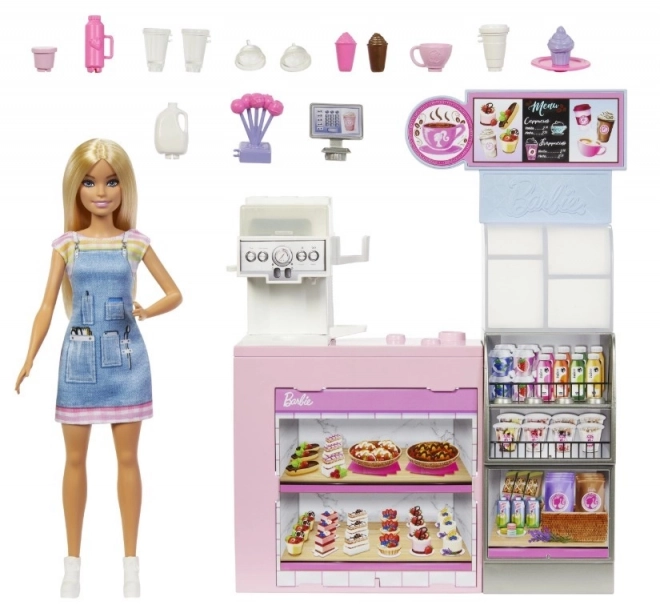 Barbie barista in het café