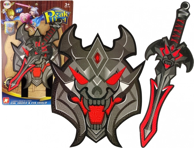 Zwaardenset Black Warrior Shield Set met EVA-schuim