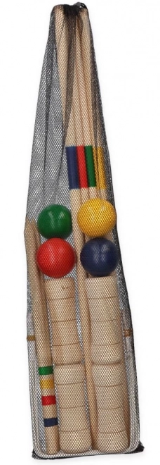 Houten speelset croquet 24 onderdelen - voor kinderen en volwassenen
