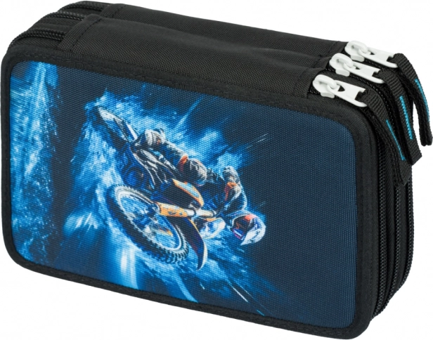Schooletui met drie lagen met motocross-motief Baagl