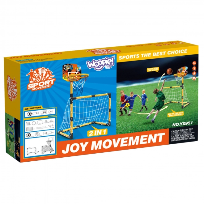 Woopie sportset 2-in-1 basketbal en voetbaldoel