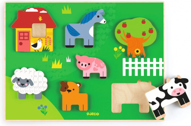 Houten inlegpuzzel Boerderij