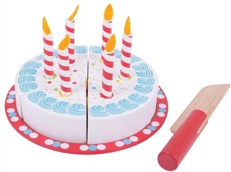 Houten verjaardagstaart om te snijden van Bigjigs Toys