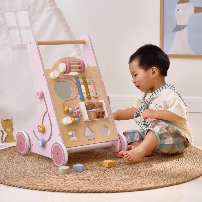 Houten loopwagen