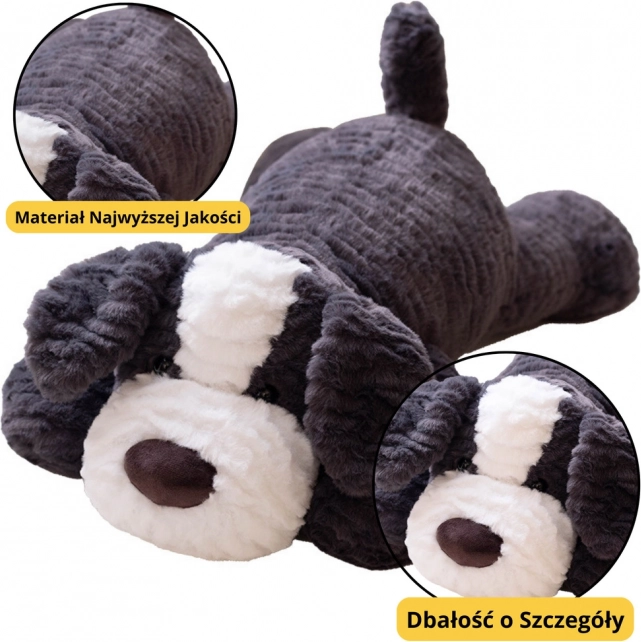 Pluchen hond donkergrijs 30 cm