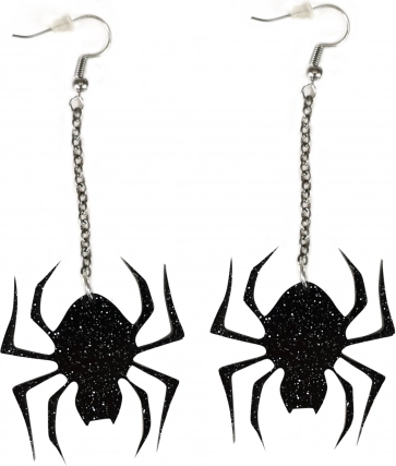 Hanger oorbellen met spinnetje voor Halloween en heksen