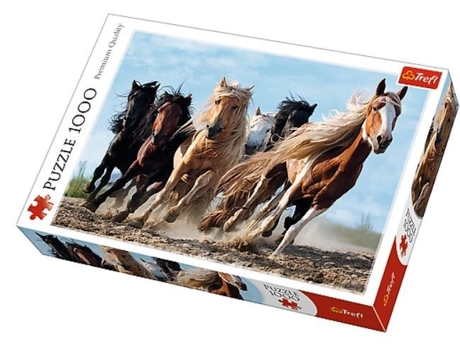 Puzzel Galopperende paarden 1000 stukjes 68,3x48cm in doos 40x27x6cm