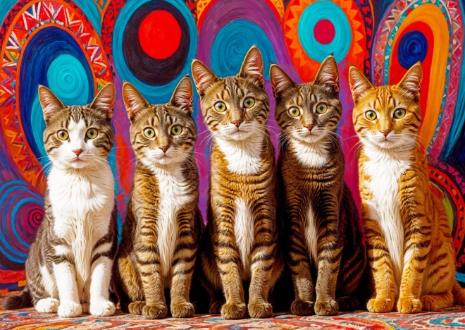Puzzel Vijf Katten 1000 stukjes