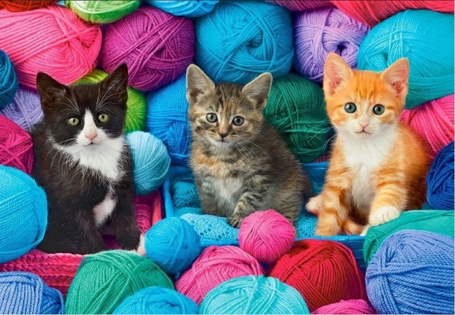 Puzzel 1000 stukjes Katten in wollen bolletjes