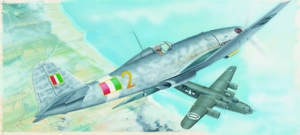 Model Fiat G.55 18,9x23,4cm in doos 31x13,5x3,5cm