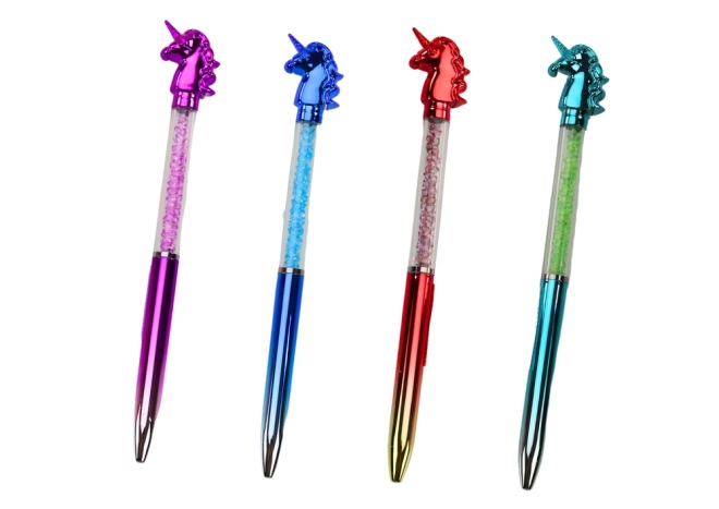 Pen Eenhoorn met diamanten Eenhoorn Blauwe vulling 0,7 mm Mix