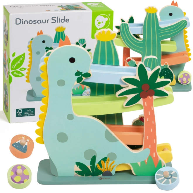 Klassieke houten dinosaurusbaan