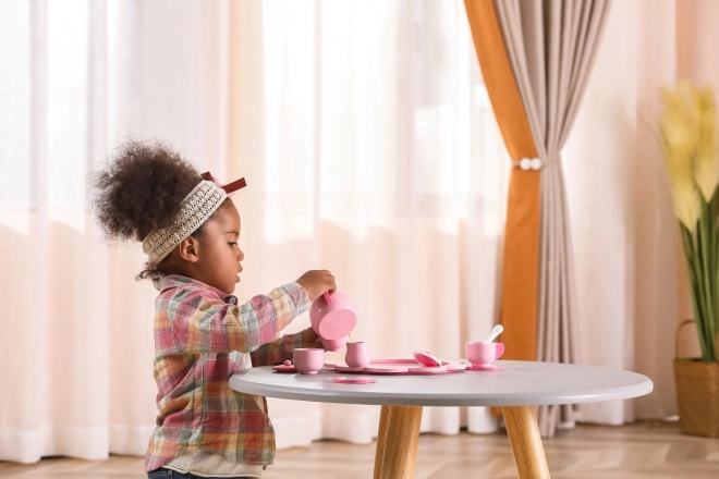 Kinderthee- en koffieset Viga op dienblad