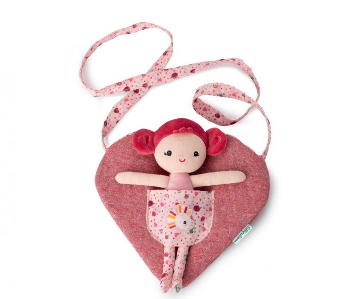 Hartvormige handtas met pop Aline van Lilliputiens