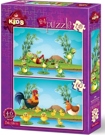 Puzzel Dieren met hun jongen 35 en 60 stukjes