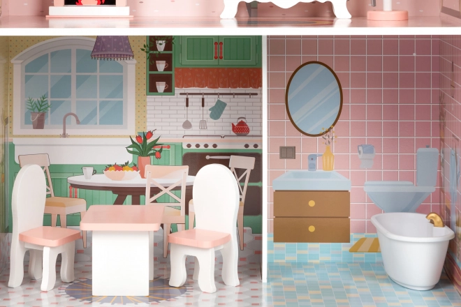 Groot poppenhuis met meubels ECOTOYS