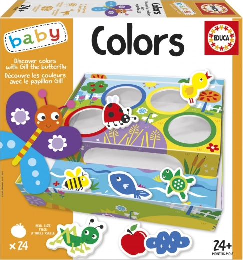 Educa Baby kleuren sorteren met vlinder Greta 4×6 stukjes