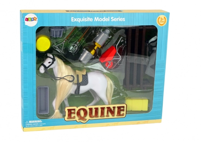 Paardenfiguur met kamhaar en accessoires