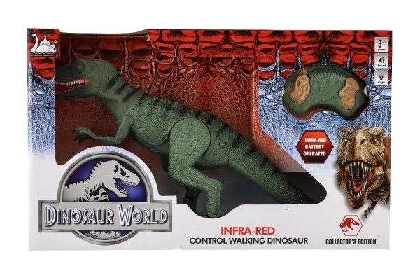 Dinosaurus lopend IC velociraptor plastic 50cm op batterijen met geluid met licht in doos 53x32,5x12cm