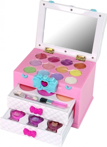 Compacte koffer met laadjes en spiegeltje