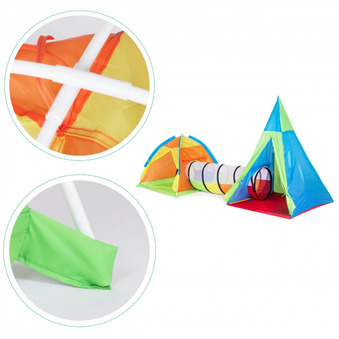Kindertenten speelplaats 3 in 1 iglo tipi tunnel IPLAY