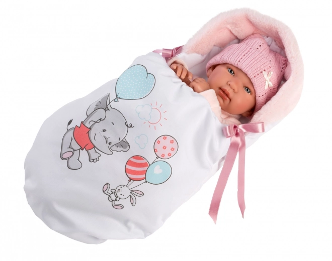 Realistische pop baby met geluiden en zacht lichaam 44 cm