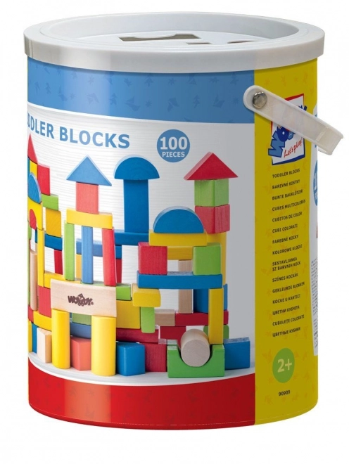 Houten blokken in een emmer 100 stuks