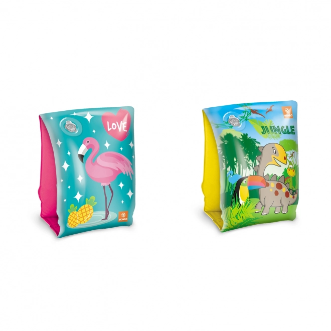 Opblaasbare zwembandjes flamingo en jungle 15x23 cm 2-6 jaar