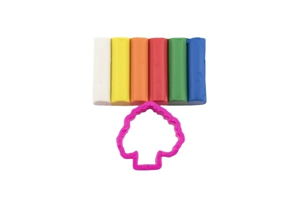 Modelleerklei/Plasticine NARA 50g 6 stuks met vorm 4 soorten op kaart 9,5x14cm