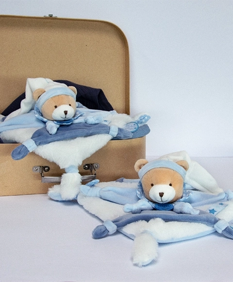 Doudou set pluche knuffelbeer met mutsje