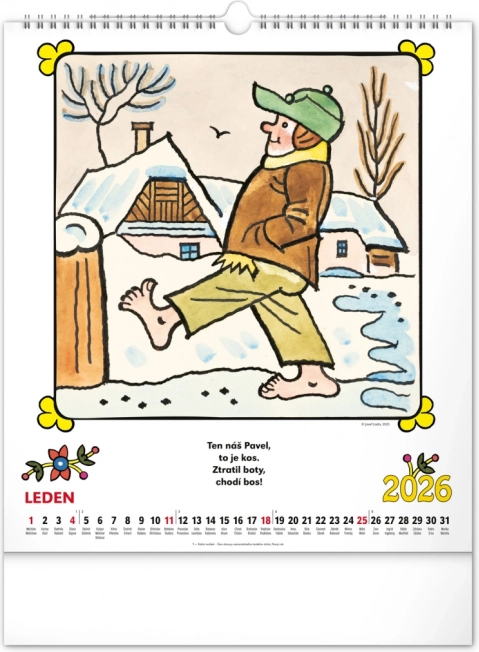 Muurkalender Josef Lada - Rijmpjes 2026