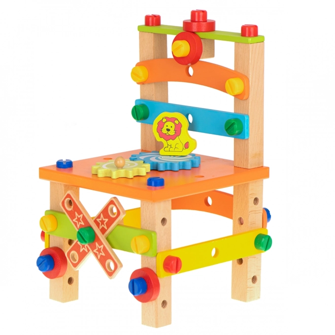 Houten educatieve stoeltje