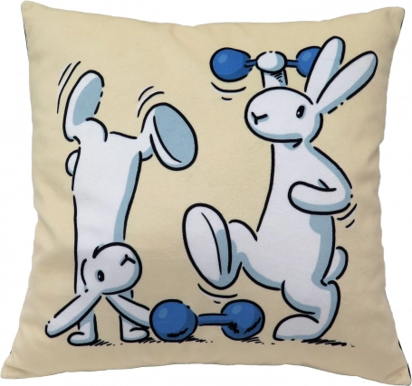 Kinderkussen BOB EN BOBEK 30 × 30 cm – motief dumbbells