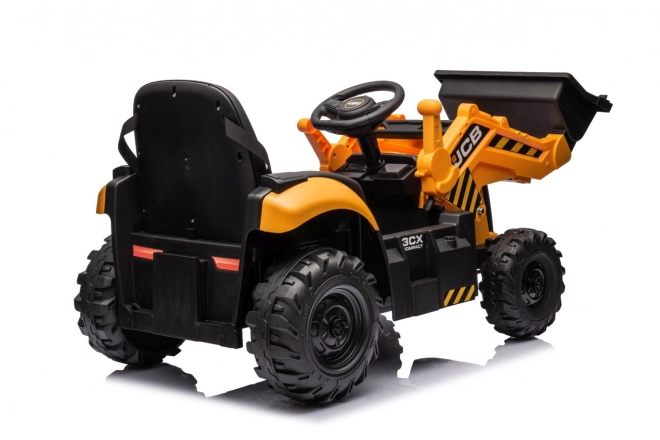 Kinder ritje op JCB Traktor met graafmachine