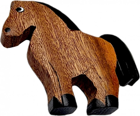 Houten magneet paard – handgemaakte decoratie van natuurlijk hout