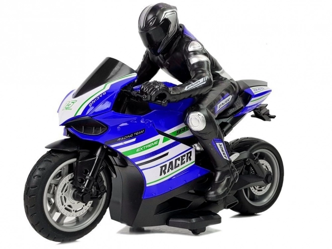 Sportieve race motorfiets op afstandsbediening 2.4G Bereik 35m Blauw