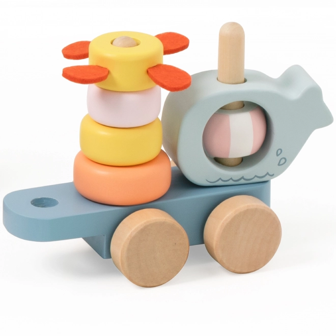 Houten treintje om te trekken Ocean CLASSIC WORLD – Montessori stapelspel