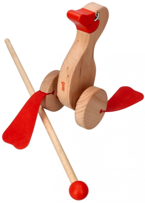 Houten duw-eend voor kinderen