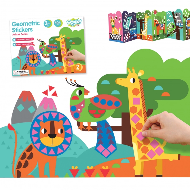 Geometrische stickers dieren Woopie voor creatieve educatie
