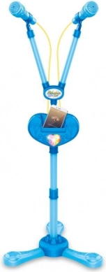 Plejo standaard met twee microfoons - blauw